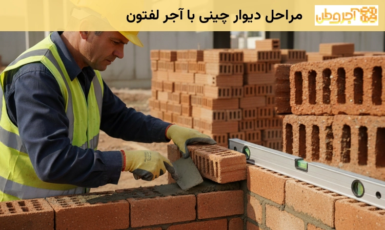 مراحل دیوار چینی با آجر لفتون